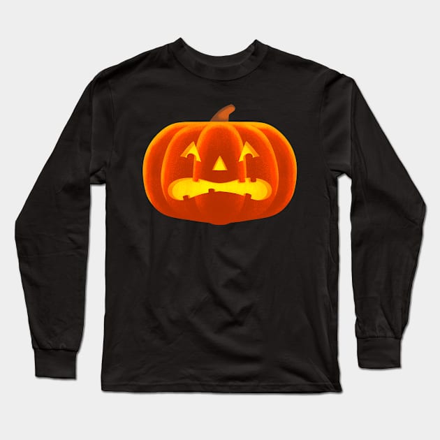 Spooked Pumpkin Long Sleeve T-Shirt by tommartinart